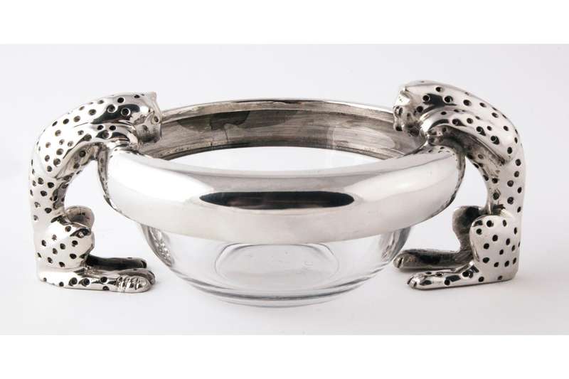 Dish 90mm Double Drinking - Cheetah Africa Collection - Diana Carmichael