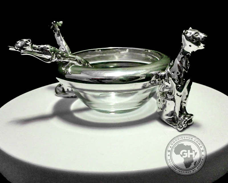Dish 60mm Double & salt spoon Set  - Cheetah Africa Collection - Diana Carmichael