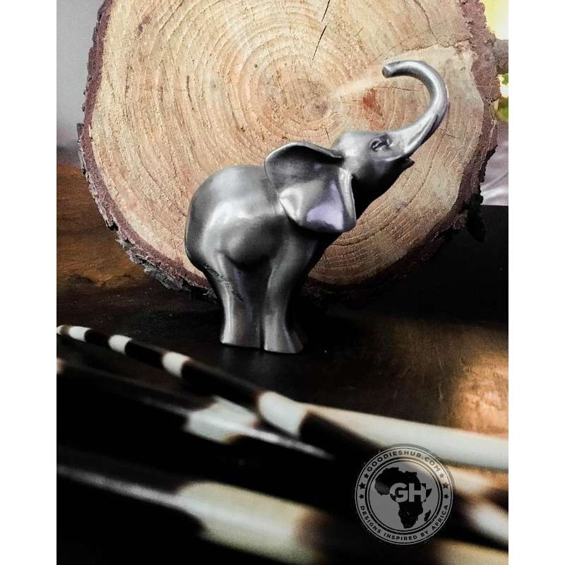 Elephant Trunk Up Pewter Sculpture