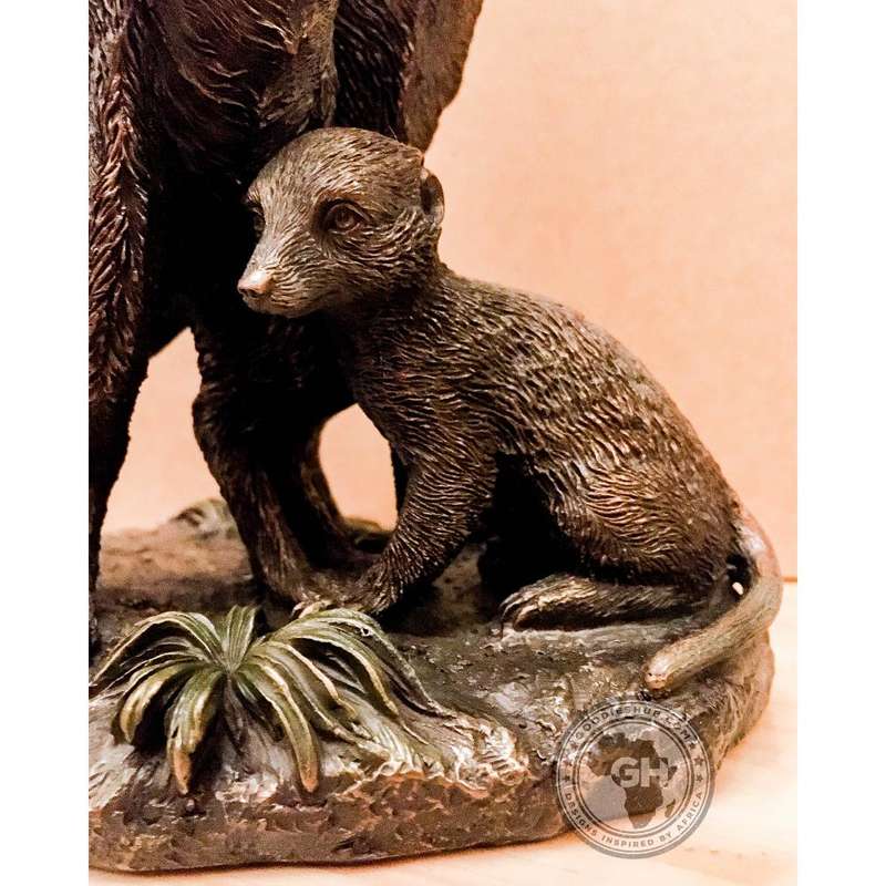 Meerkat Family Bronzed Sculpture