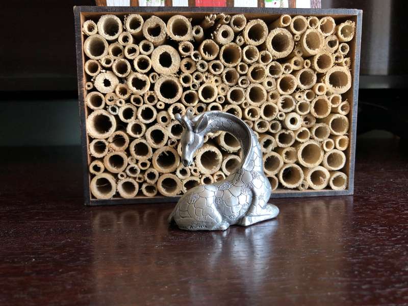 Giraffe Sitting Pewter Sculpture