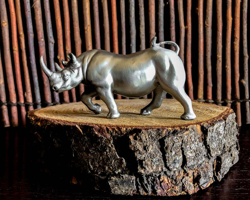 Rhino Pewter Sculpture