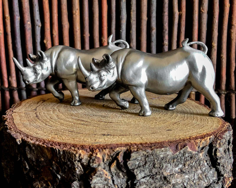 Rhino Pewter Sculpture
