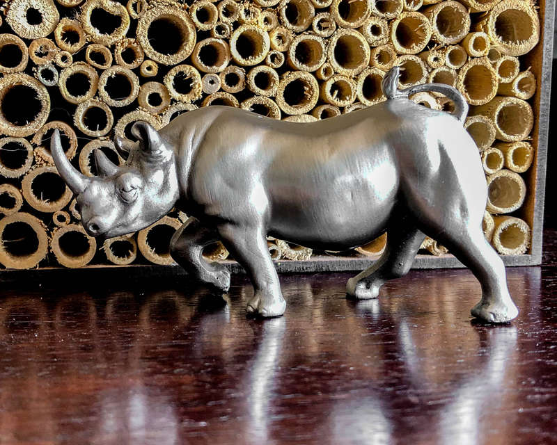 Rhino Pewter Sculpture