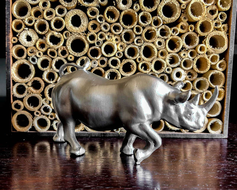 Rhino Pewter Sculpture