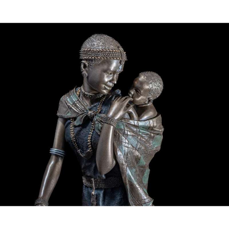 Kucha African Figurine Bronze Sculpture