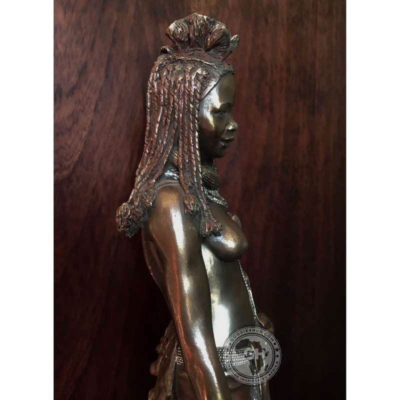 Himba Mother African Figurine Bronze Sculpture