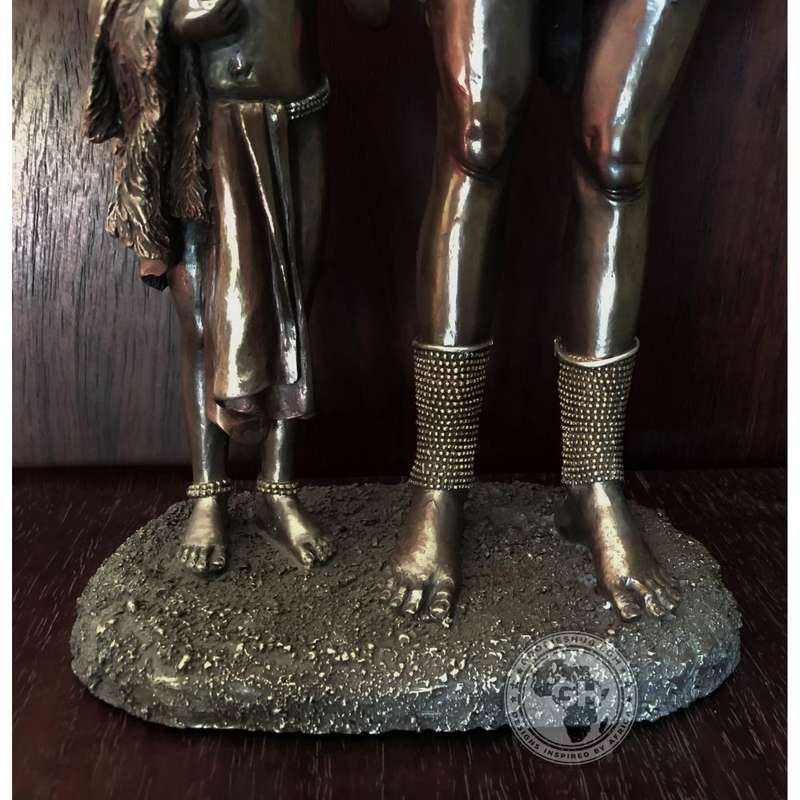 Himba Mother African Figurine Bronze Sculpture