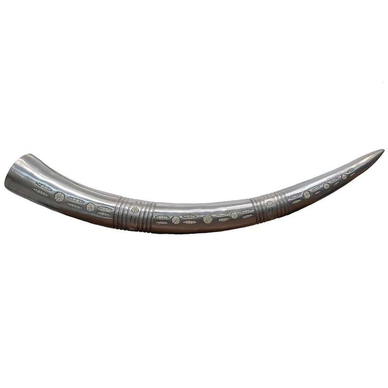 Elephant Aluminium Tusk with Ostrich Eggshell inlay
