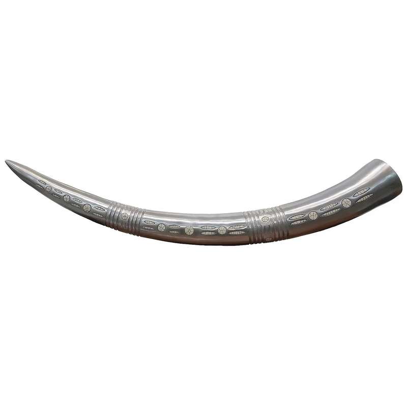 Elephant Aluminium Tusk with Ostrich Eggshell inlay