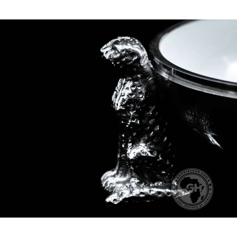 3 Cheetah Round Snack Bowl WHITE - Lamu Aluminium Baked Enamel Tableware