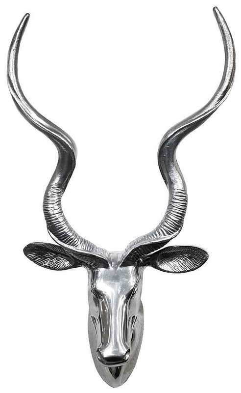 Kudu Head Shiny Finish - Aluminium