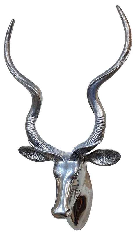 Kudu Head Shiny Finish - Aluminium