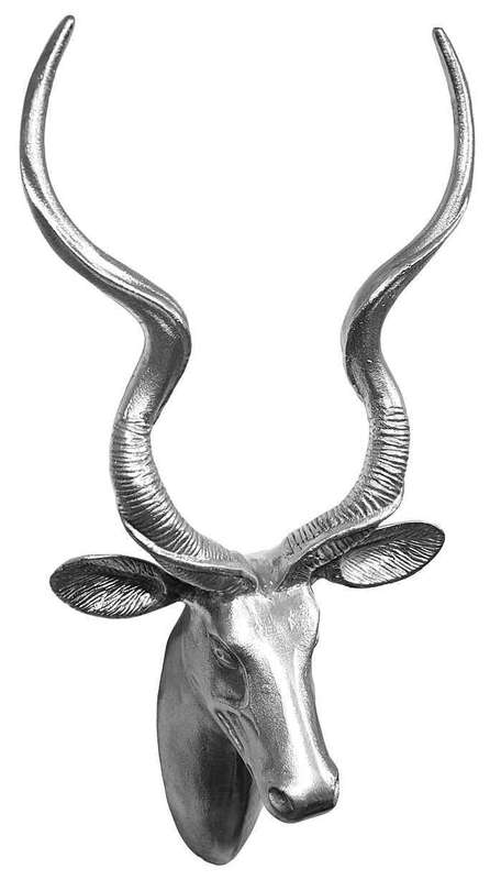 Kudu Head Textured Finish - Aluminium