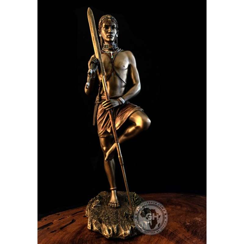 Angolia African Figurine Bronze Sculpture