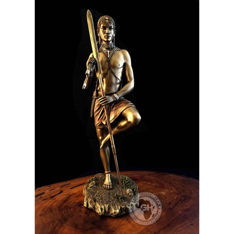 Angolia African Figurine Bronze Sculpture