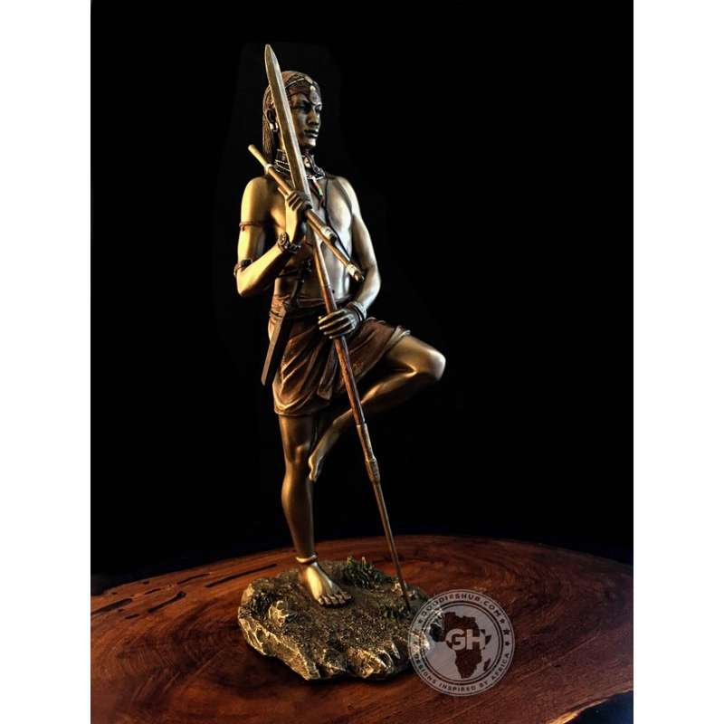 Angolia African Figurine Bronze Sculpture