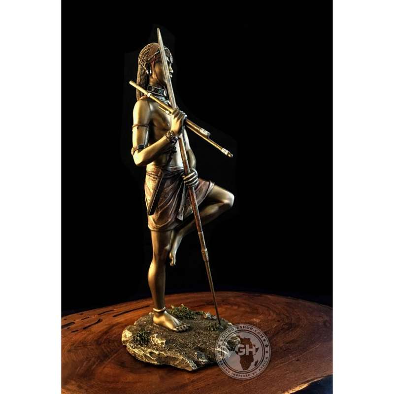 Angolia African Figurine Bronze Sculpture