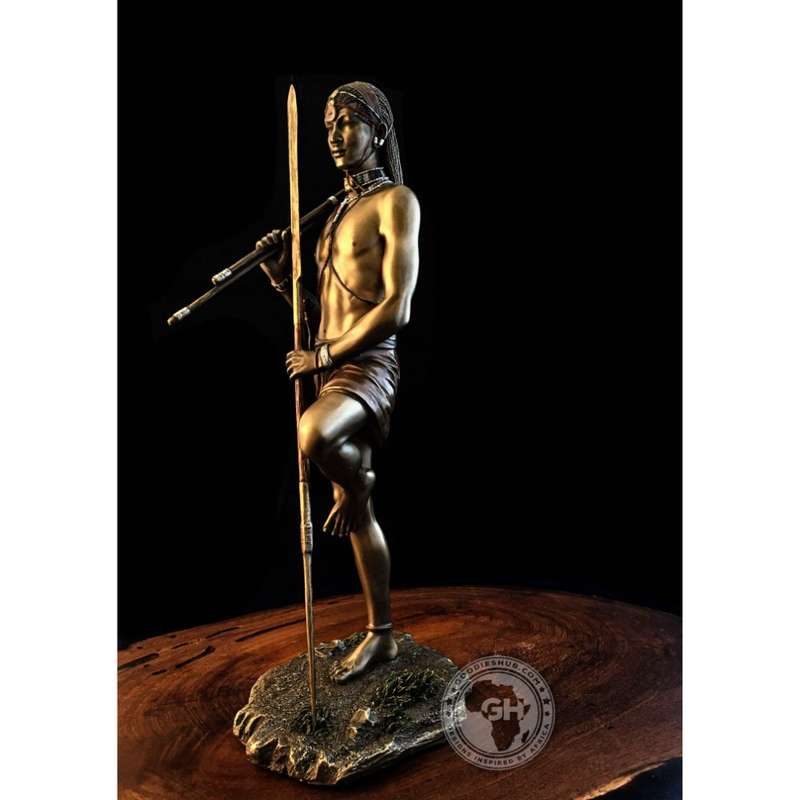 Angolia African Figurine Bronze Sculpture