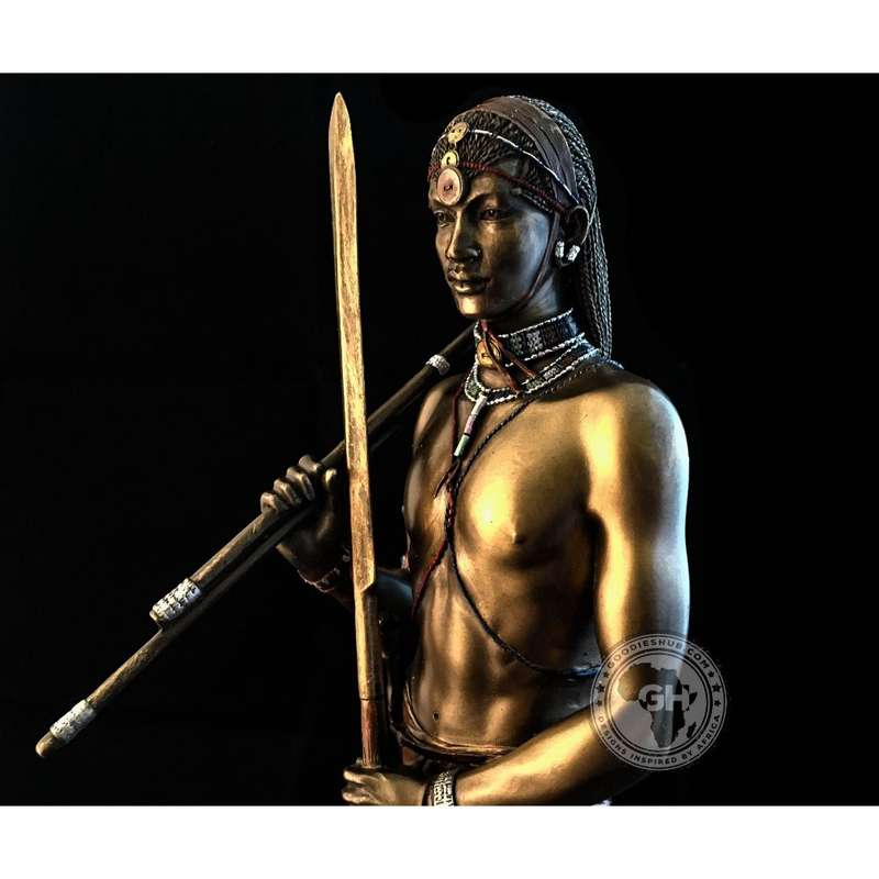 Angolia African Figurine Bronze Sculpture