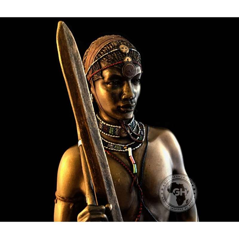 Angolia African Figurine Bronze Sculpture