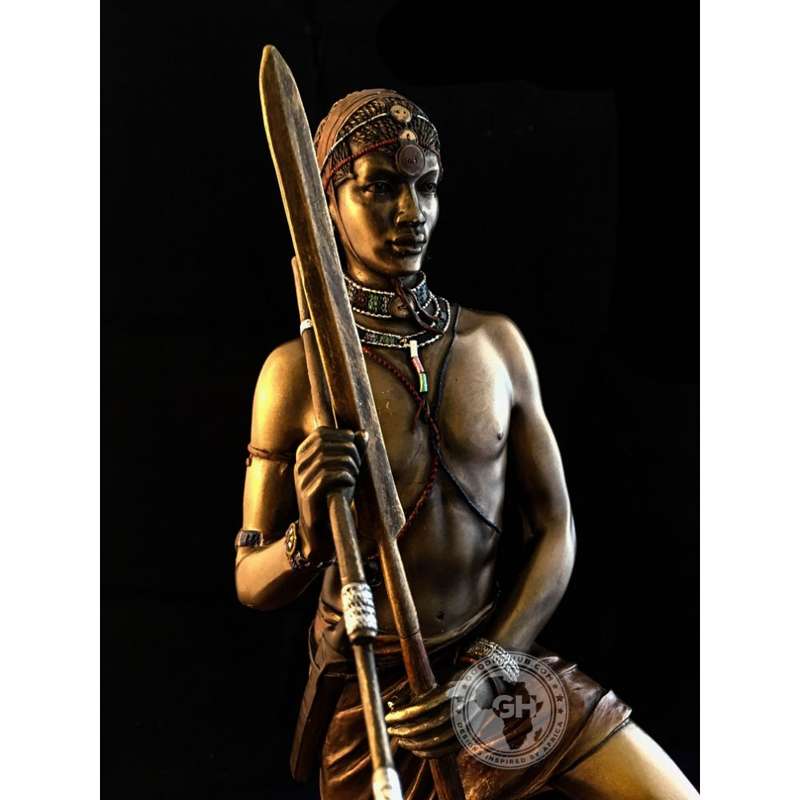 Angolia African Figurine Bronze Sculpture