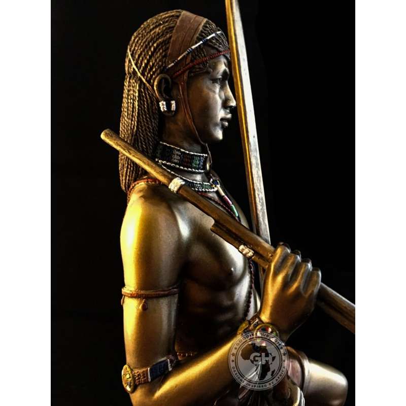Angolia African Figurine Bronze Sculpture