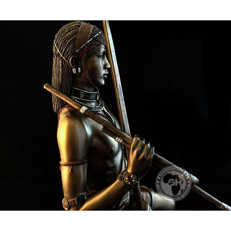 Angolia African Figurine Bronze Sculpture