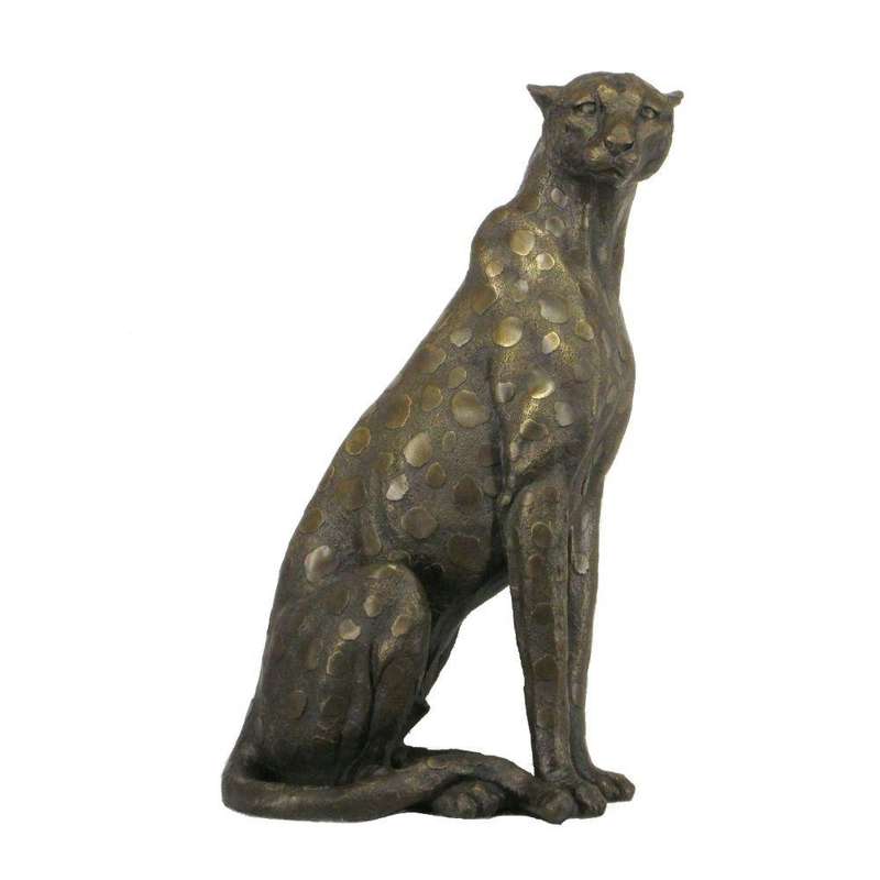 Cheetah Sitting Small Bronze Sculpture