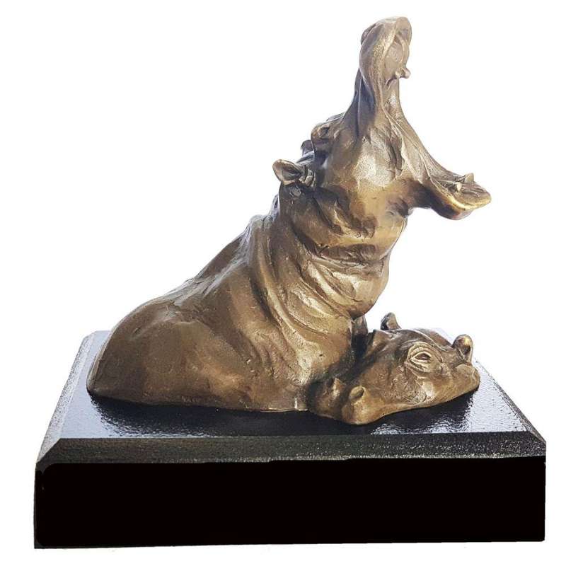 Hippo Bronze Sculpture