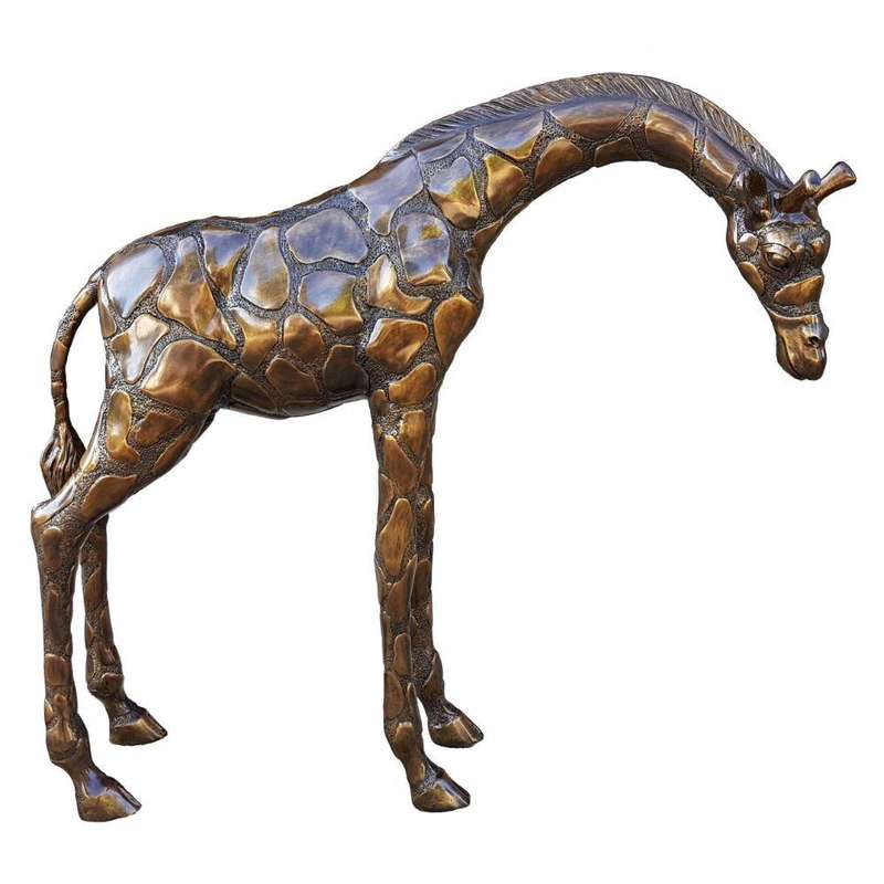 Giraffe Head Down Large -  Bronze Sculpture