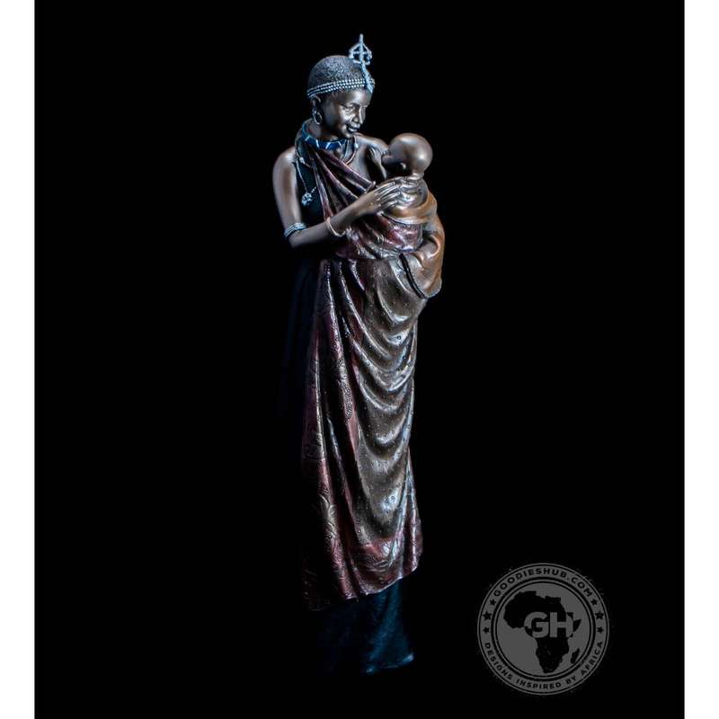 Binti African Figurine Bronze Sculpture
