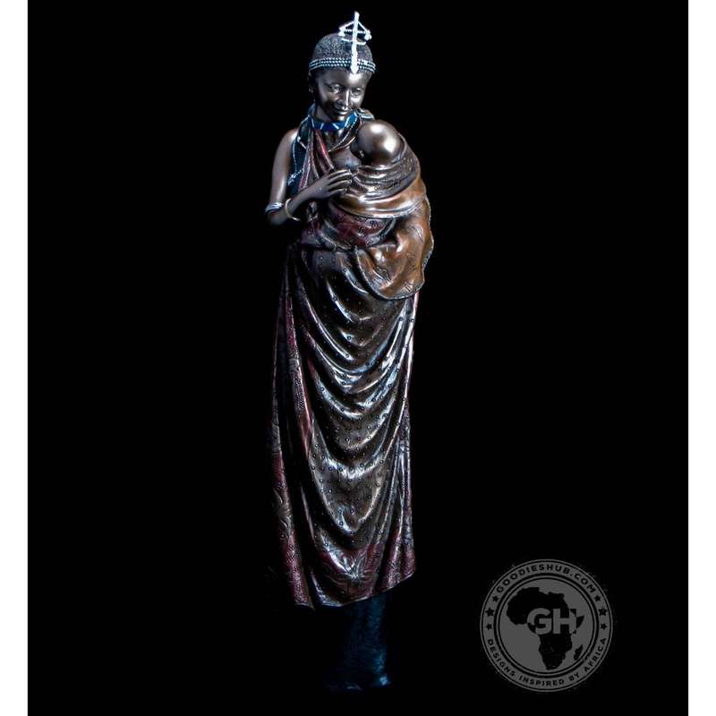 Binti African Figurine Bronze Sculpture