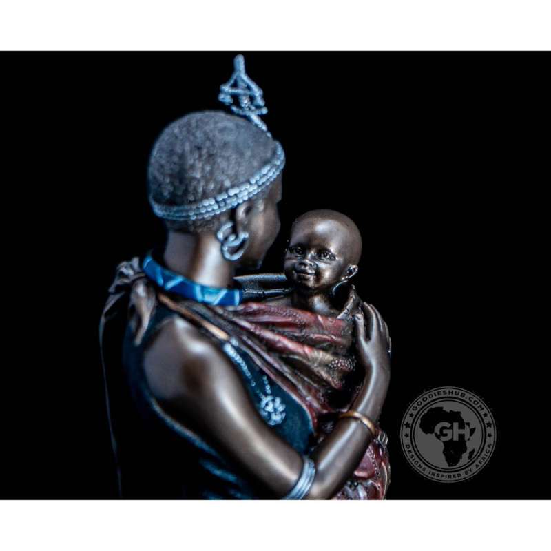 Binti African Figurine Bronze Sculpture