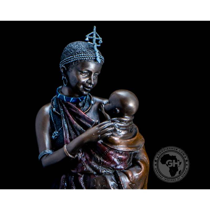 Binti African Figurine Bronze Sculpture