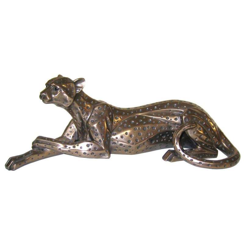 Cheetah Lying Bronzed Sculpture - Zera