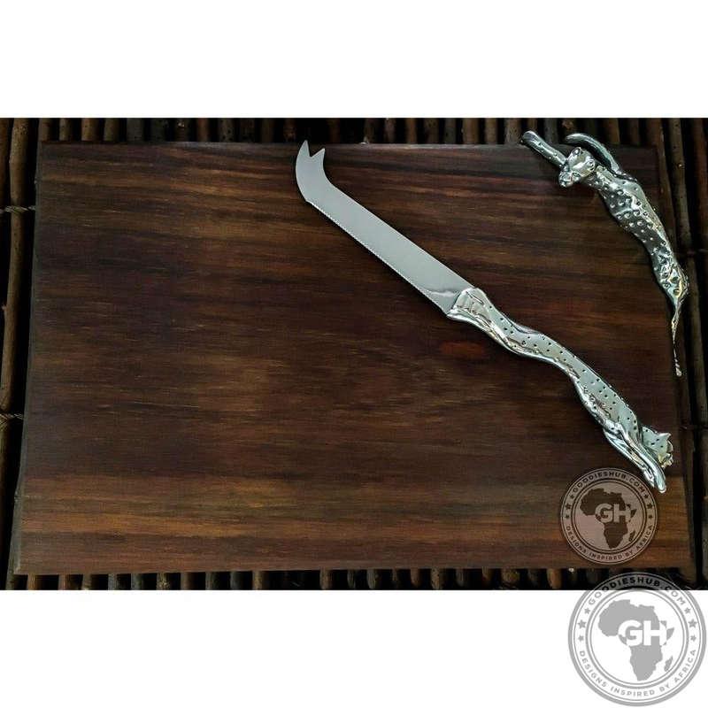Cheese Board Large & Cheese Knife Large Set - Cheetah Africa Collection - Diana Carmichael