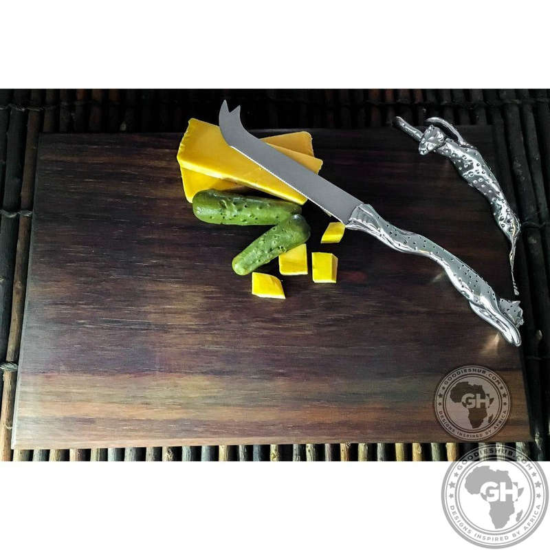 Cheese Board Large & Cheese Knife Large Set - Cheetah Africa Collection - Diana Carmichael