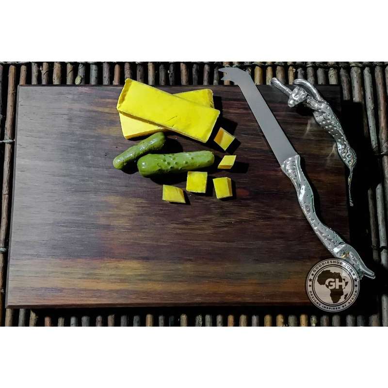 Cheese Board Small & Cheese Knife Large Set - Cheetah Africa Collection - Diana Carmichael
