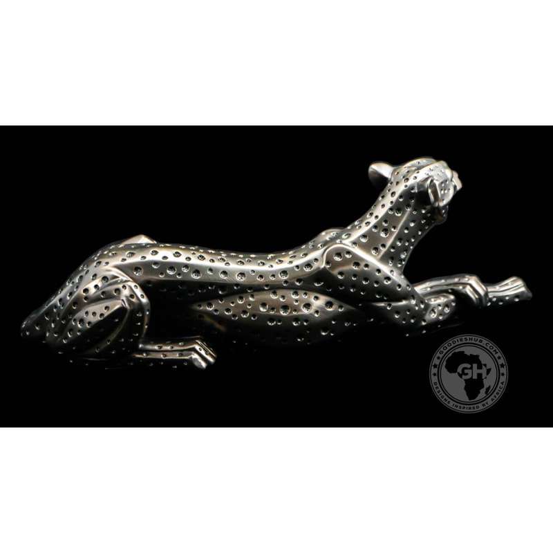 Cheetah Lying Bronzed Sculpture - Zera