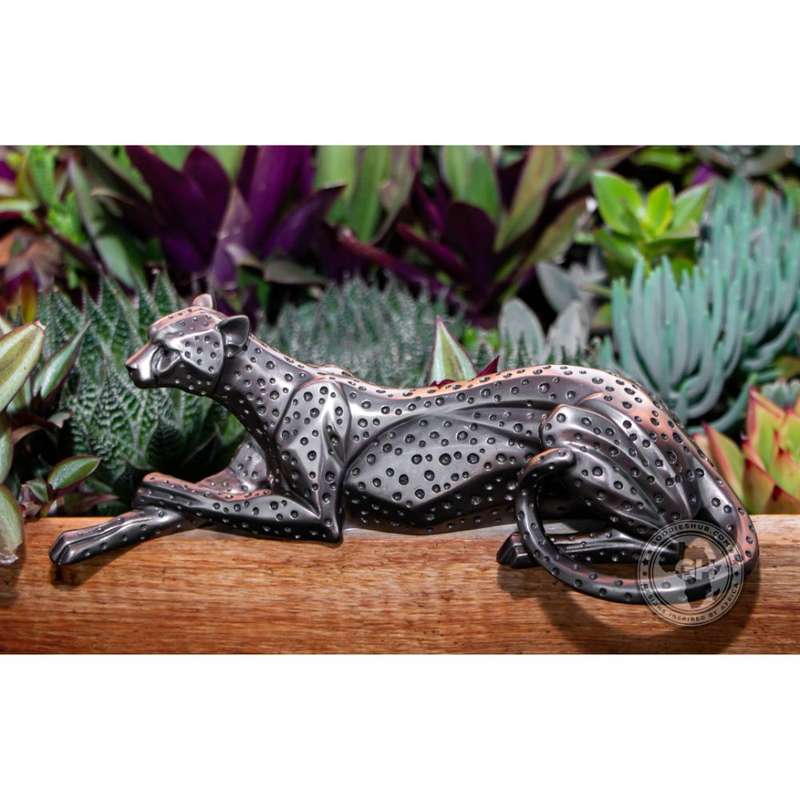 Cheetah Lying Bronzed Sculpture - Zera