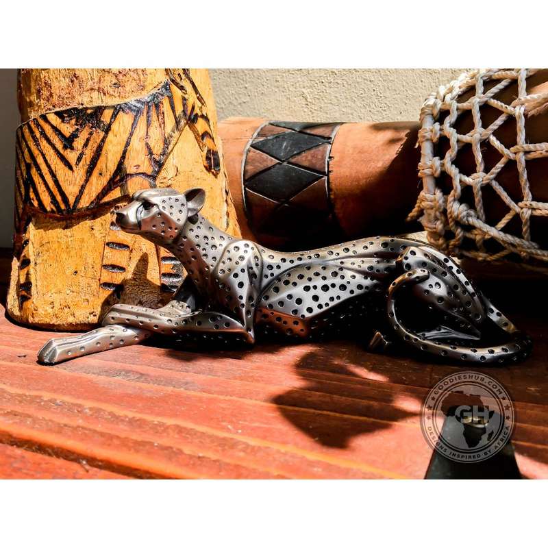 Cheetah Lying Bronzed Sculpture - Zera