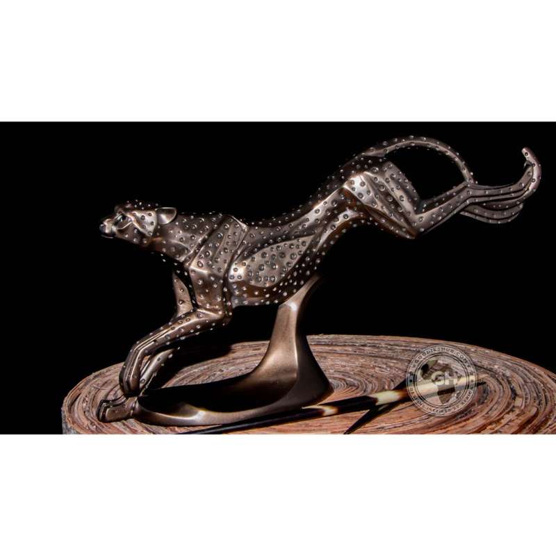 Cheetah Running Bronzed Sculpture - Zinga