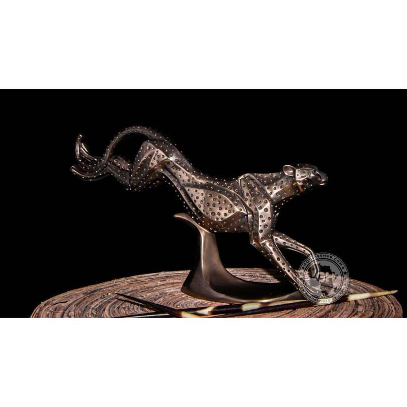 Cheetah Running Bronzed Sculpture - Zinga