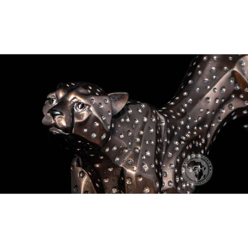 Cheetah Running Bronzed Sculpture - Zinga