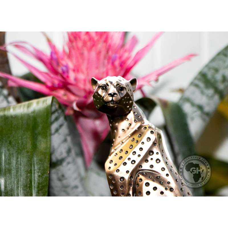 Cheetah Sitting Bronzed Sculpture - Zimbini