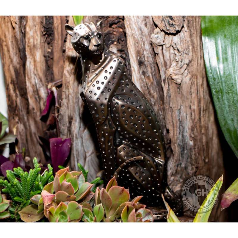 Cheetah Sitting Bronzed Sculpture - Zimbini