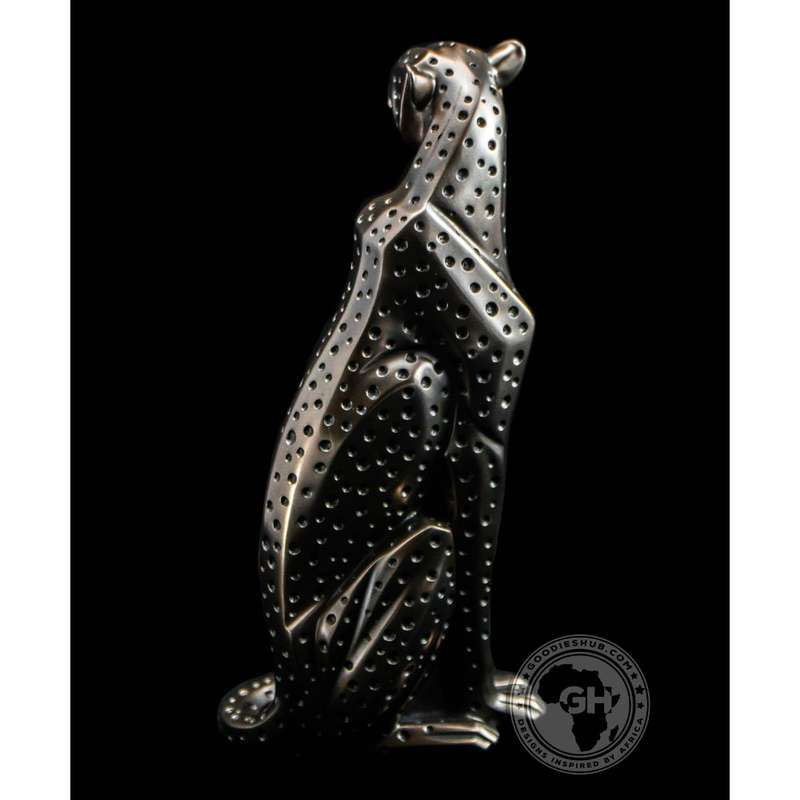Cheetah Sitting Bronzed Sculpture - Zimbini