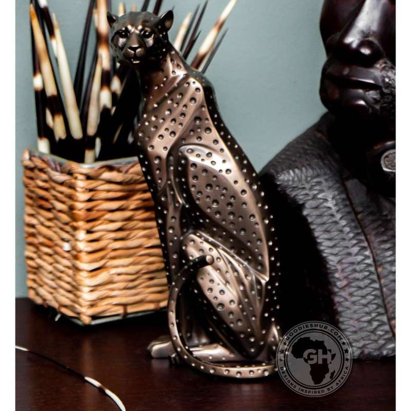 Cheetah Sitting Bronzed Sculpture - Zimbini