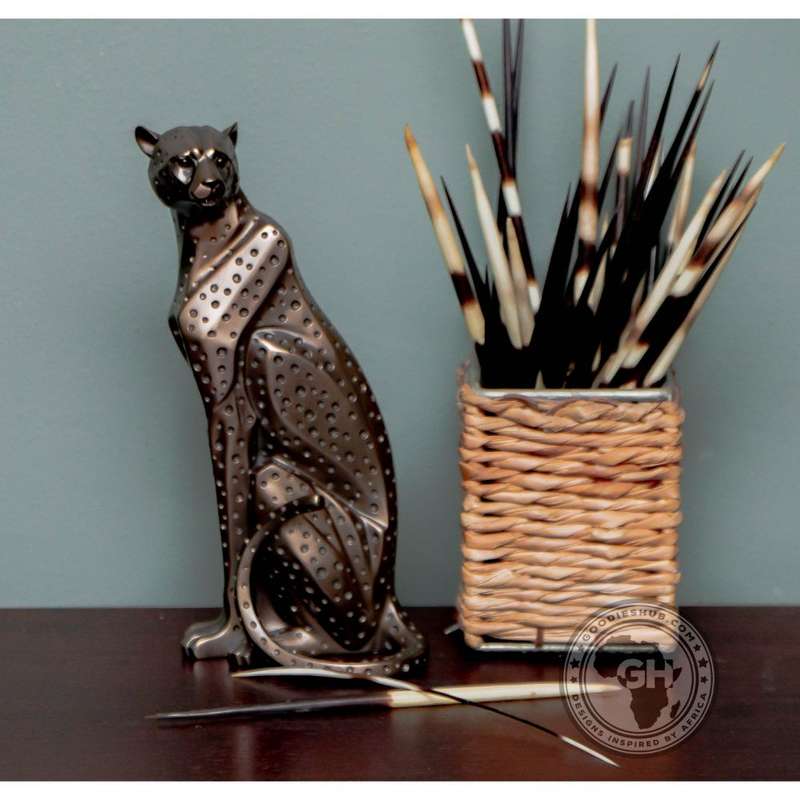Cheetah Sitting Bronzed Sculpture - Zimbini